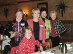 Rochelle Skinner Oms, Becky Caufield Peloff (seated), Carolyn Galligan Kirchdorfer, Joan Oeffinger Smith, Mary Jane Elmer